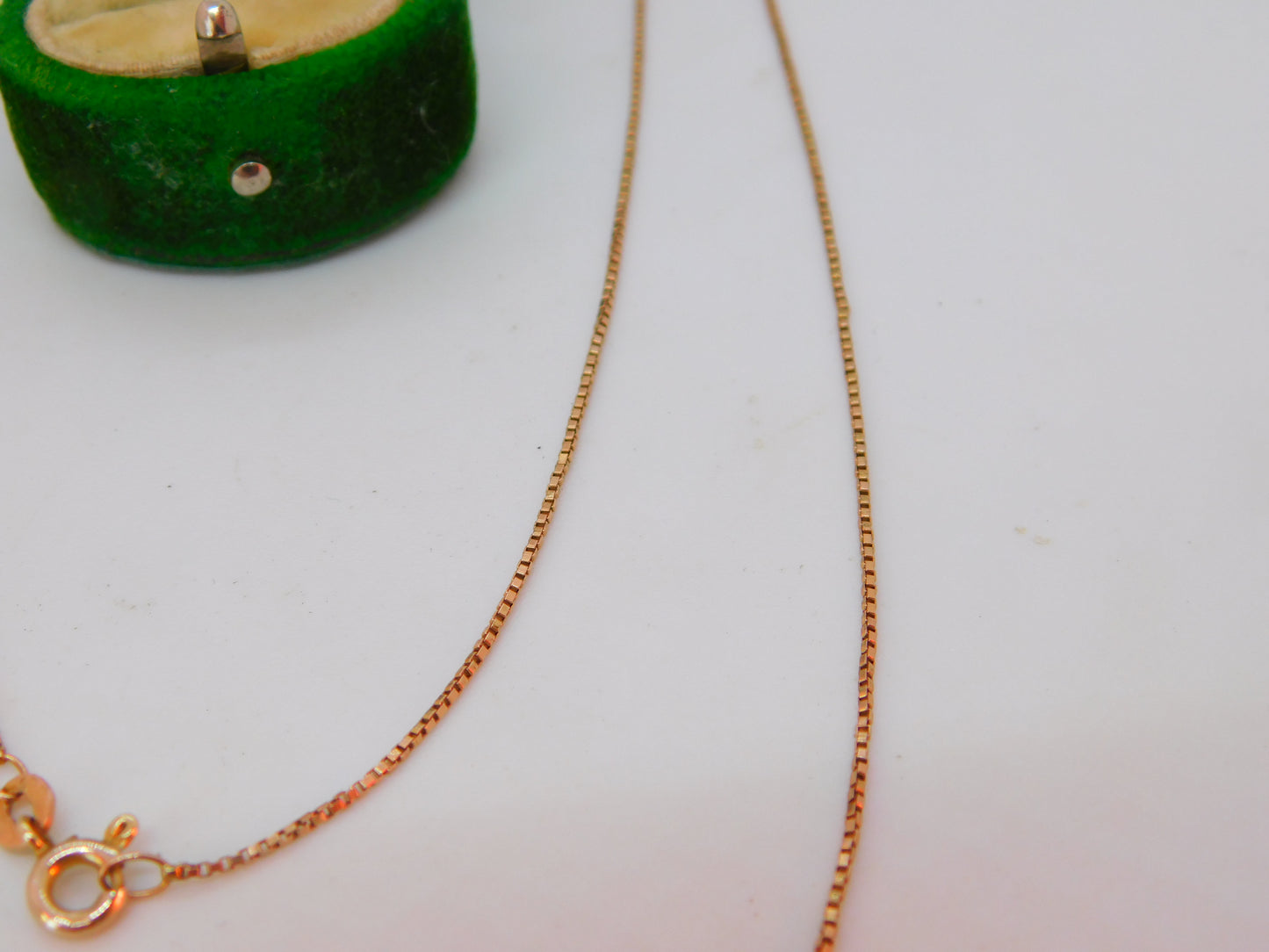 9ct Rose Gold Essential Box Chain Necklace Vintage 1977 London 50cm Length