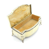 Sterling Silver Gilt & Yellow Guilloche Enamel Jewellery Box 1930 Birmingham