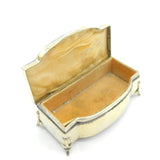 Sterling Silver Gilt & Yellow Guilloche Enamel Jewellery Box 1930 Birmingham