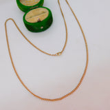 9ct Yellow Gold Essential Curb Link Chain Necklace Vintage c1970 48cm Length