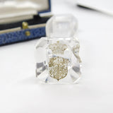 Georgian Carved Rock Crystal Heraldic Intaglio Wax Seal Stamp Antique c1820 AF