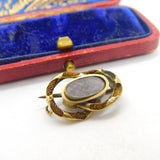 Georgian 9ct Gold & Woven Hair Mourning Brooch c1800 Antique AF