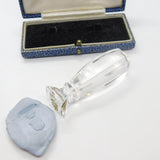Georgian Carved Rock Crystal Heraldic Intaglio Wax Seal Stamp Antique c1820 AF