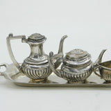 Sterling Silver Miniature Dolls House Four-Piece Tea Set Vintage 1967 Birmingham