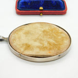 Edwardian Sterling Silver Green Guilloche Enamel Framed Miniature Portrait 1905