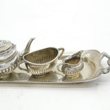 Sterling Silver Miniature Dolls House Four-Piece Tea Set Vintage 1967 Birmingham