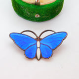 Aksel Holmsen Norway Sterling Silver Guilloche Enamel Butterfly Brooch Antique