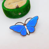 Aksel Holmsen Norway Sterling Silver Guilloche Enamel Butterfly Brooch Antique