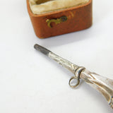 Victorian Sterling Silver Malachite Set Watch Key Fob Pendant c1890 Antique