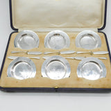 Asprey & Co. Boxed Sterling Silver Set of Butter Dishes Antique 1909 London