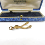9ct Yellow Gold Wishbone Form Charm or Pendant Vintage 1979 London