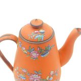 Qing Dynasty Pear Form Chinese Yixing Stoneware Famille Rose Teapot Antique c1850