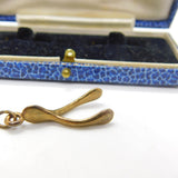 9ct Yellow Gold Wishbone Form Charm or Pendant Vintage 1979 London