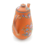 Qing Dynasty Pear Form Chinese Yixing Stoneware Famille Rose Teapot Antique c1850