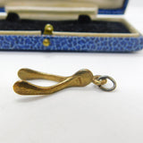 9ct Yellow Gold Wishbone Form Charm or Pendant Vintage 1979 London