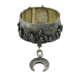 Ottoman 19th Century Sterling Silver Desert Campaign Scene Bangle Antique 1899