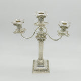 German Cast .800 Silver Floral Three Branch Candelabra Antique c1920 Art Deco