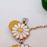 Margot De Taxco Sterling Silver Daisy Flower Enamel Bracelet Vintage c1960