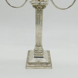 German Cast .800 Silver Floral Three Branch Candelabra Antique c1920 Art Deco