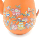 Qing Dynasty Pear Form Chinese Yixing Stoneware Famille Rose Teapot Antique c1850