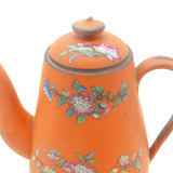 Qing Dynasty Pear Form Chinese Yixing Stoneware Famille Rose Teapot Antique c1850