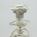 German Cast .800 Silver Floral Three Branch Candelabra Antique c1920 Art Deco