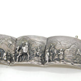 Ottoman 19th Century Sterling Silver Desert Campaign Scene Bangle Antique 1899
