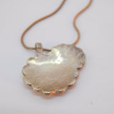 Margot De Taxco Sterling Silver Daisy Flower Enamel Pendant Necklace Vintage