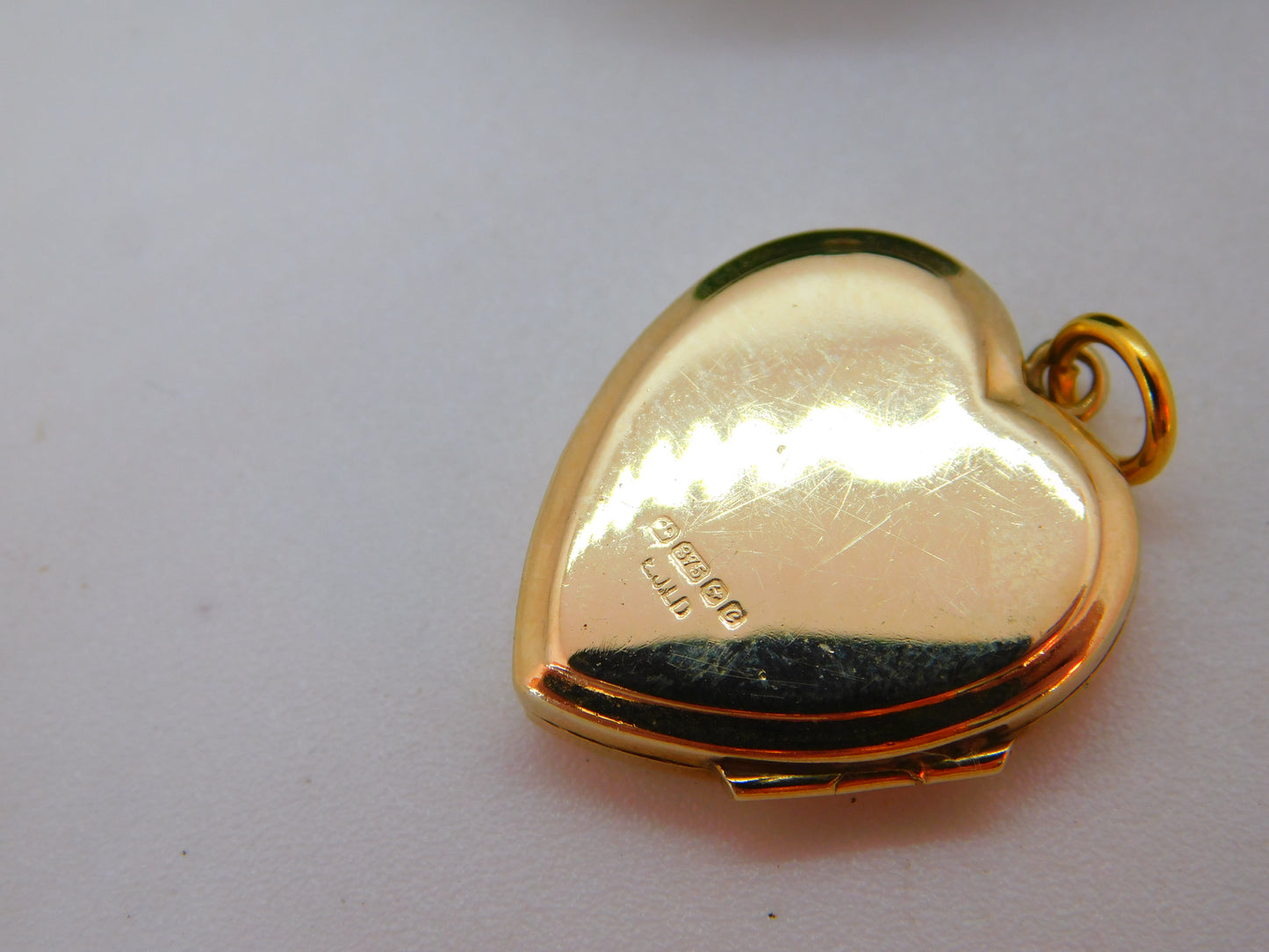 9ct Yellow Gold Rising Sun Heart Locket Pendant Vintage 1977 Birmingham