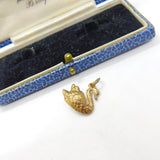 9ct Yellow Gold Proud Swan Charm or Pendant Vintage 1977 Sheffield