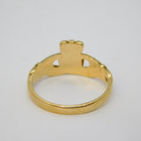 9ct Yellow Gold Claddagh Irish Wedding Ring Vintage Birmingham Size M 1/2 UK