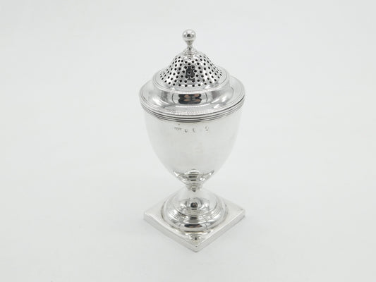 Georgian Sterling Silver Pedestal Muffineer Sugar Caster 1802 London Antique