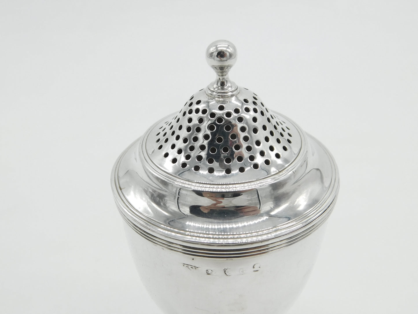 Georgian Sterling Silver Pedestal Muffineer Sugar Caster 1802 London Antique