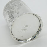 Victorian Sterling Silver Floral Pattern Christening Mug Tankard Antique 1897 Sheffield