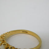 9ct Yellow Gold Five-Stone White Opal Boat Ring Vintage 2007 London