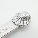 George II Large Sterling Silver Crested Meat Skewer Shell Terminal c1740 London