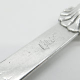 George II Large Sterling Silver Crested Meat Skewer Shell Terminal c1740 London