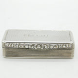 George IV Sterling Silver Floral Snuff Box Antique c1830 Birmingham