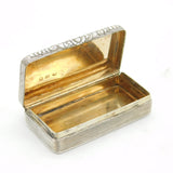 George IV Sterling Silver Floral Snuff Box Antique c1830 Birmingham