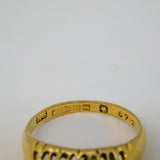 Victorian 18ct Yellow Gold, Ruby & Diamond Boat Ring Antique 1871 Birmingham