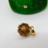 18ct Yellow Gold, Pearl & Diamond Set Floral Drop Pendant Vintage c1980