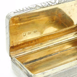 George IV Sterling Silver Floral Snuff Box Antique c1830 Birmingham