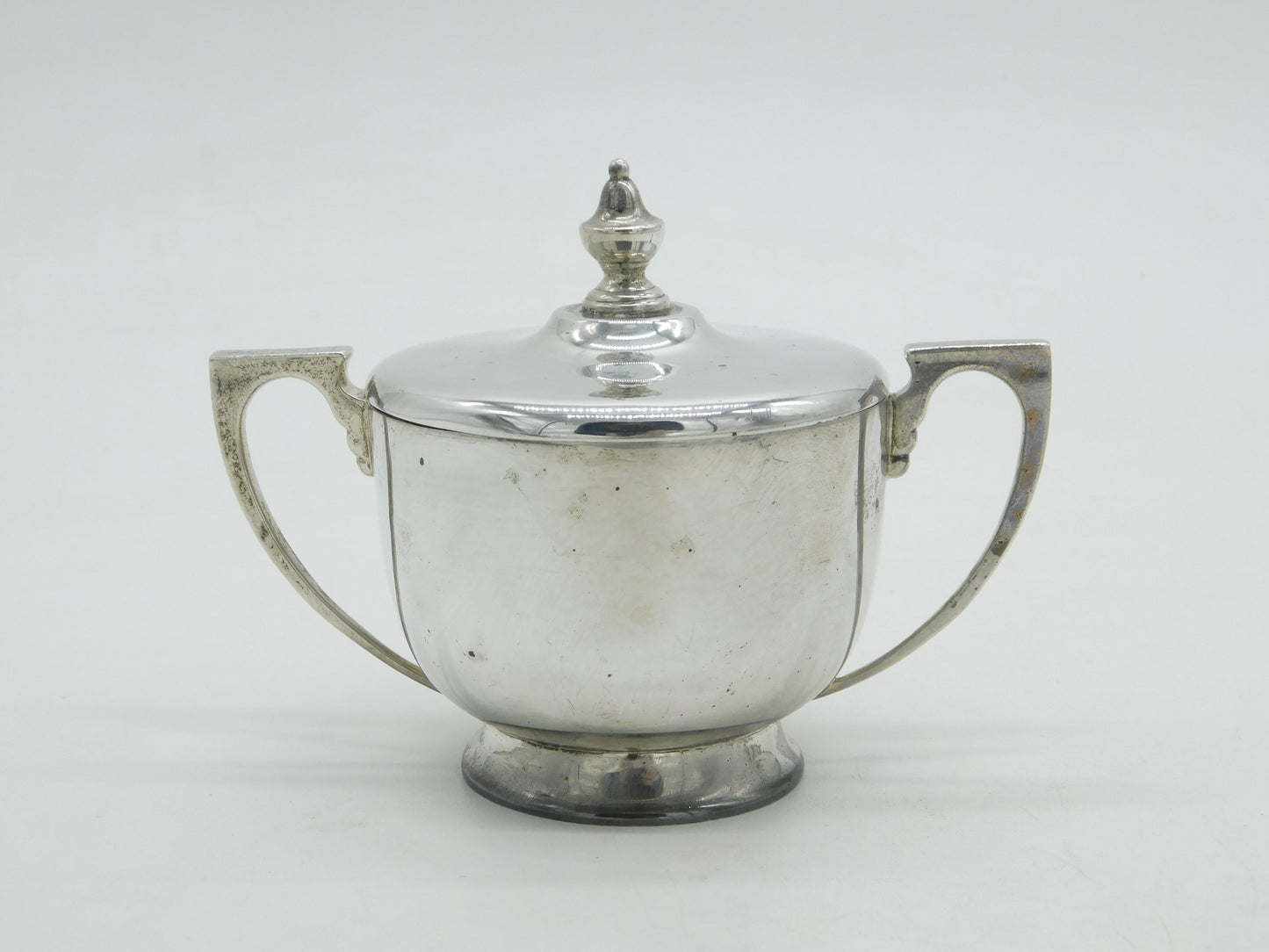 Sterling Silver Lidded Sugar Bowl Antique 1942 London Mappin & Webb Art Deco