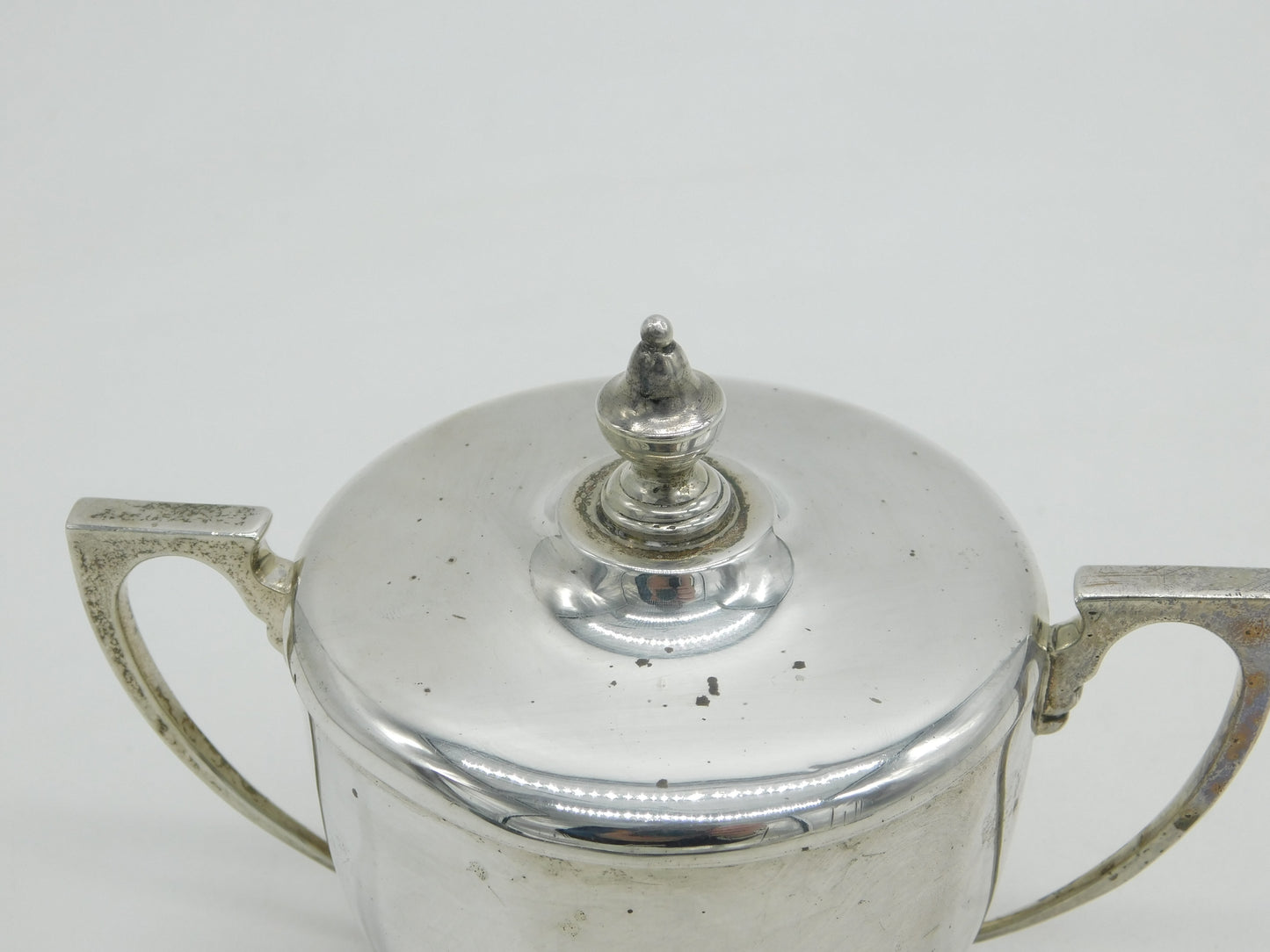 Sterling Silver Lidded Sugar Bowl Antique 1942 London Mappin & Webb Art Deco