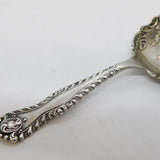 Victorian Sterling Silver Floral Pattern Tea Caddy Spoon Antique 1898 Birmingham