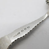 Victorian Sterling Silver Floral Pattern Tea Caddy Spoon Antique 1898 Birmingham