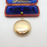 Victorian 9ct Rose Gold Back & Front Circular Double Locket Antique c1890