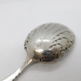 Victorian Sterling Silver Floral Pattern Tea Caddy Spoon Antique 1898 Birmingham