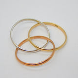 9ct Tri-Colour Gold Triple-Band Wedding Ring Antique c1930 Art Deco