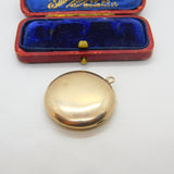 Victorian 9ct Rose Gold Back & Front Circular Double Locket Antique c1890